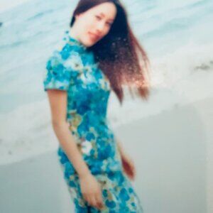 Jane Story Women’s Dress Blue Floral Mandarin Collar